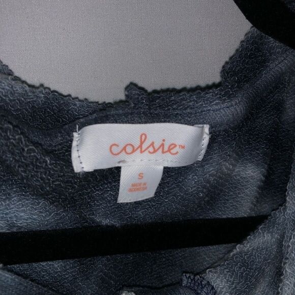 Women's Colsie Grey Tie Dye Hooded Sweatshirt Jacket - Picture 4 of 6